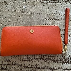 Tory Burch Vibrant Orange Wristlet